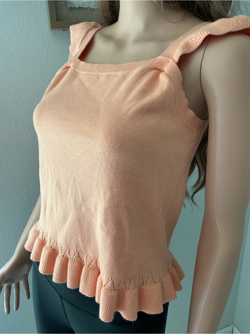 LOFT Peach Ruffle-Strap Knit Tank - Picture 3 of 10